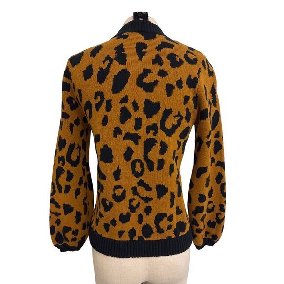 Who What Wear S Leopard Print Wild Animal Pretty Classic Pattern Sweater - Picture 6 of 10